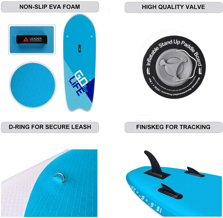 Stand Up Paddle Board - Leader Accessories All-Round SUP Board aufblasbar SUP Brett 