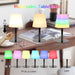 Led Akku Outdoor Tischlampe,LED Modern Creative led tischleuchte kabellos mit dimmbaren 7 Farben, USB Aufladbar Kordellampe Farbwechsel Nachtlicht 