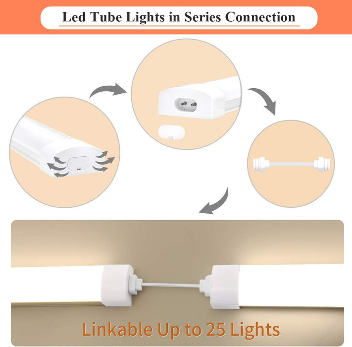 Led Feuchtraumleuchte 60CM 18W Led Röhre Reihenschaltung Werkstattlampe IP66 Wasserfest Leuchte für Garage Keller Werkstatt Feuchtraum