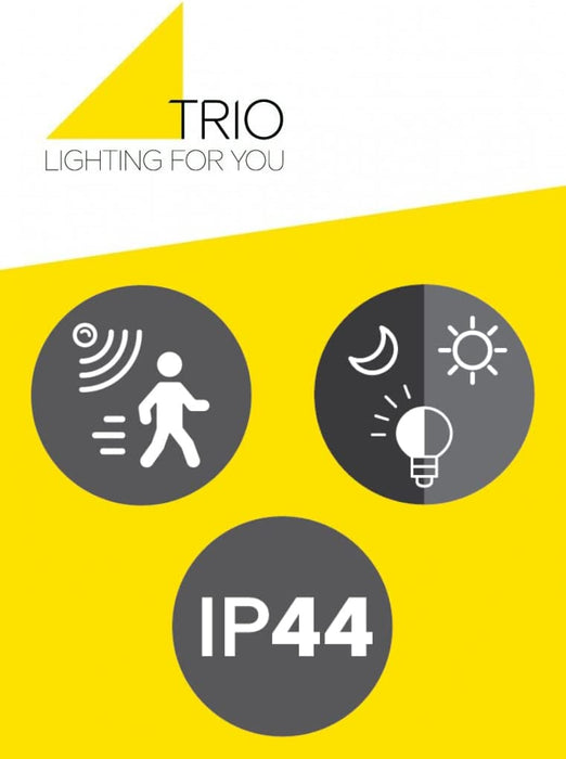 Leuchten Außen Wandleuchte Sambesi, Aluminium Druckguss Anthrazit, Acryl klar, exklusiv 1x E27, Bewegungssensor, Dämmerungssensor