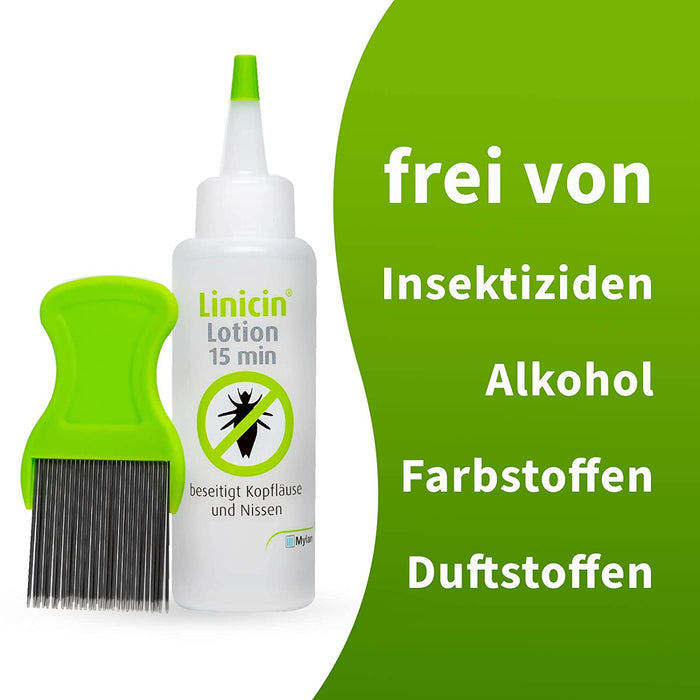Läusemittel mit Läusekamm (100 ml) - Läusemittel zur Behandlung von Kopfläusen, inkl. Läusekamm | Schonend für die Kopfhaut