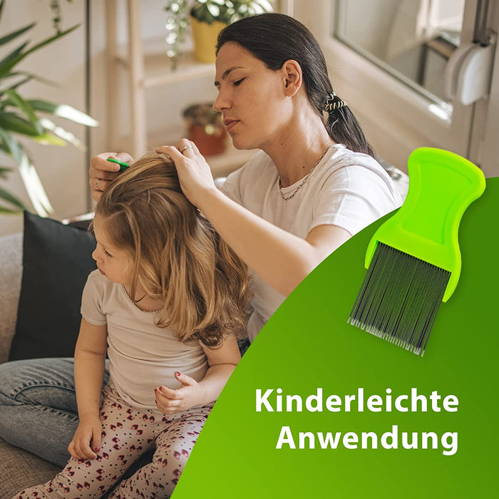 Läusemittel mit Läusekamm (100 ml) - Läusemittel zur Behandlung von Kopfläusen, inkl. Läusekamm | Schonend für die Kopfhaut
