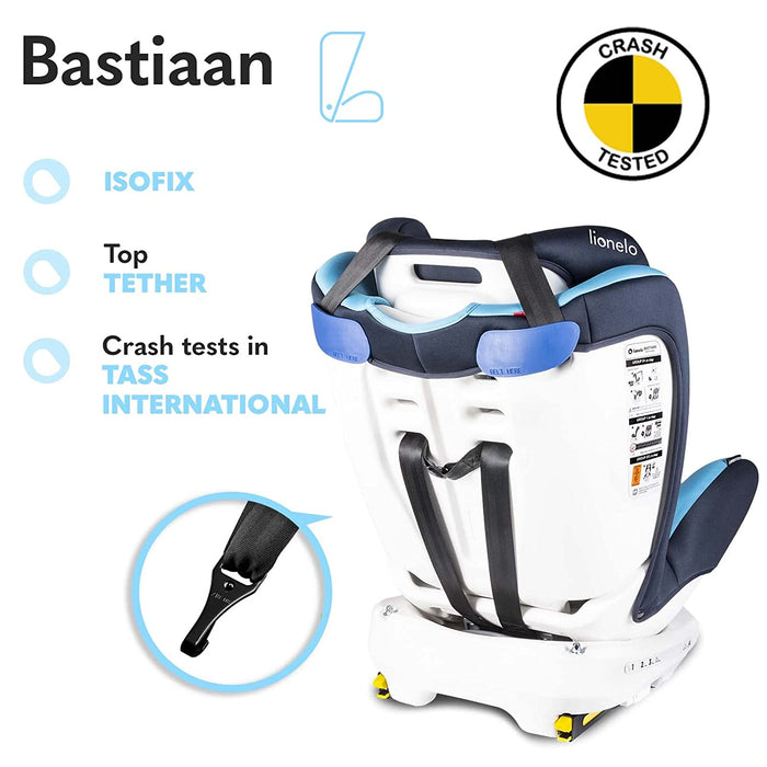 Lionelo Bastiaan Kindersitz Auto Kindersitz Isofix und Top Tether Kindersitz Drehbar um 360 Grad Autositz Gruppe 0 1 2 3 ab Geburt bis 36 kg 