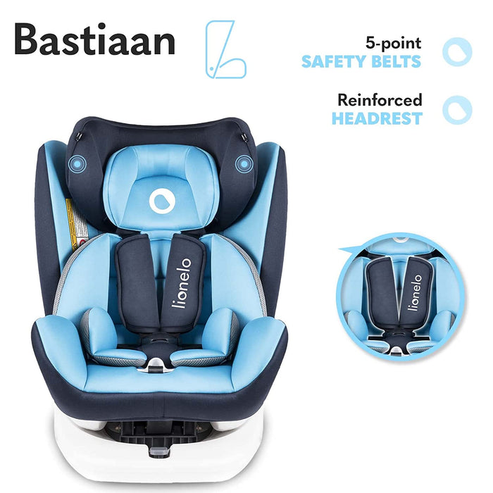 Lionelo Bastiaan Kindersitz Auto Kindersitz Isofix und Top Tether Kindersitz Drehbar um 360 Grad Autositz Gruppe 0 1 2 3 ab Geburt bis 36 kg 