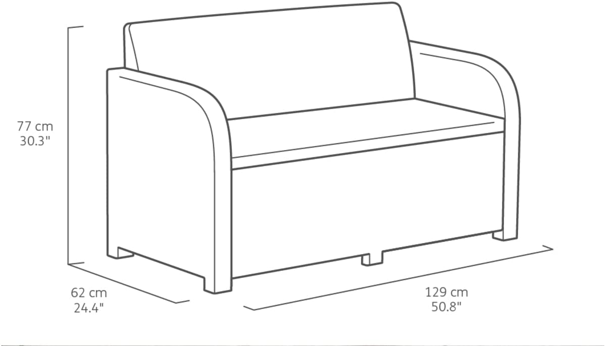 Lounge Gartenmöbel Set 4teilig, mit Sitzkissen, für Garten, Terrasse und Balkon, grau, wetterfest, Sitzgruppe aus Beistelltisch 