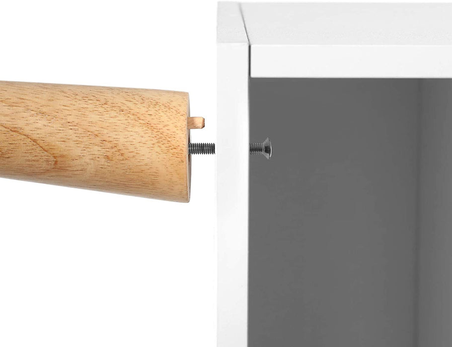 Lowboard im skandinavischen Stil, TV-Regal, Fernsehtisch, Fernsehschrank, für Ihren Flachbildschirm, Spielekonsolen, Wohnzimmer, Büro, weiß