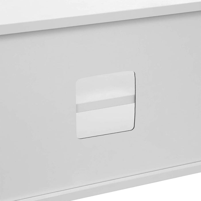 Lowboard im skandinavischen Stil, TV-Regal, Fernsehtisch, Fernsehschrank, für Ihren Flachbildschirm, Spielekonsolen, Wohnzimmer, Büro, weiß