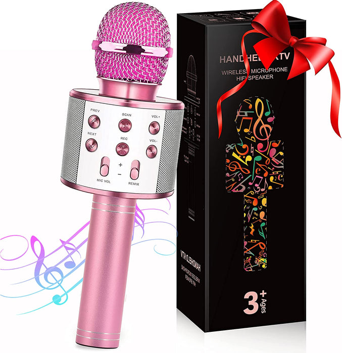 Mädchen Spielzeug 4-12 Jahre, Karaoke Mikrofon Kinder Mädchen Geschenk 4-12 Jahre Junge Spielzeug 5-10 Jahre, Bluetooth Drahtloses Mikrofon