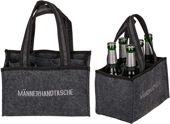 Männerhandtasche aus Filz mit 6 Fächern, ca. 24 x 15 cm