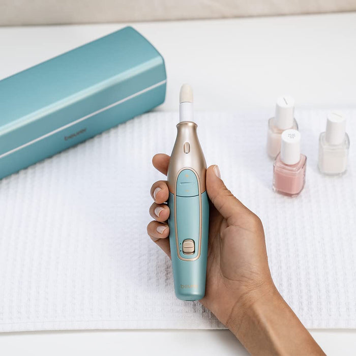 Maniküre-/Pediküreset, elektrische Nagelfeile mit Akku, 10 Aufsätze, LED-Licht, inkl. Aufbewahrungsetui, bis zu 4400 U/min, Nagelset zur Hand- und Fußpflege