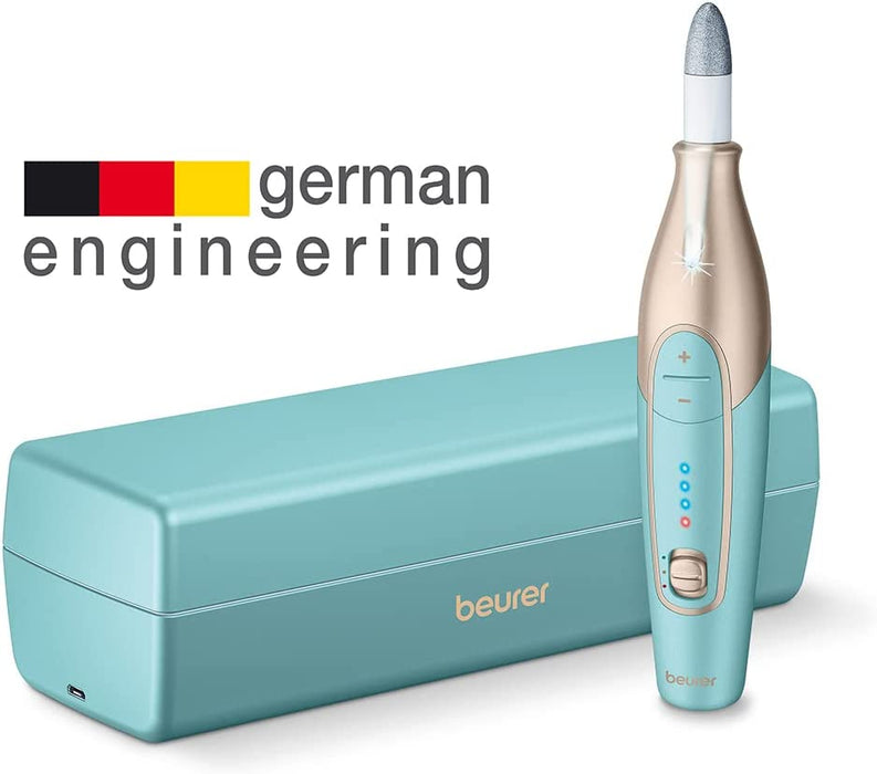 Maniküre-/Pediküreset, elektrische Nagelfeile mit Akku, 10 Aufsätze, LED-Licht, inkl. Aufbewahrungsetui, bis zu 4400 U/min, Nagelset zur Hand- und Fußpflege