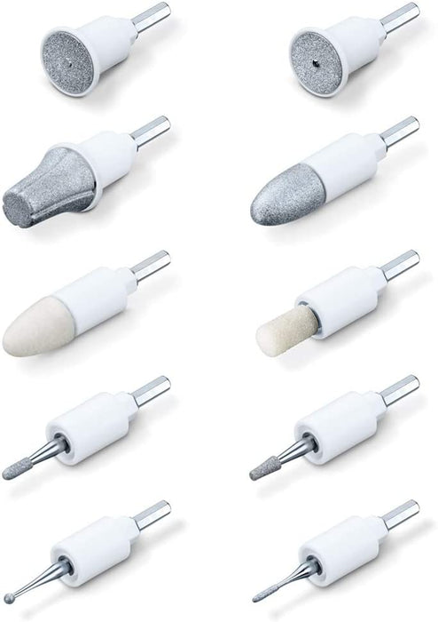 Maniküre-/Pediküreset, elektrische Nagelfeile mit Akku, 10 Aufsätze, LED-Licht, inkl. Aufbewahrungsetui, bis zu 4400 U/min, Nagelset zur Hand- und Fußpflege