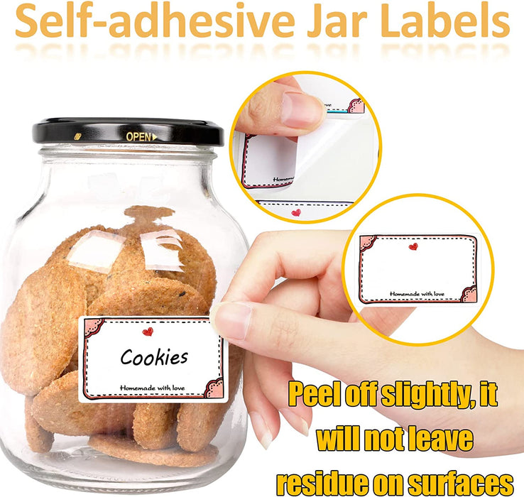 Marmeladen Etiketten - Vaktop 540 Stück Etiketten Selbstklebend, Aufkleber zum Beschriften, Etiketten zum Beschriften, Marmeladengläser - für Gläser