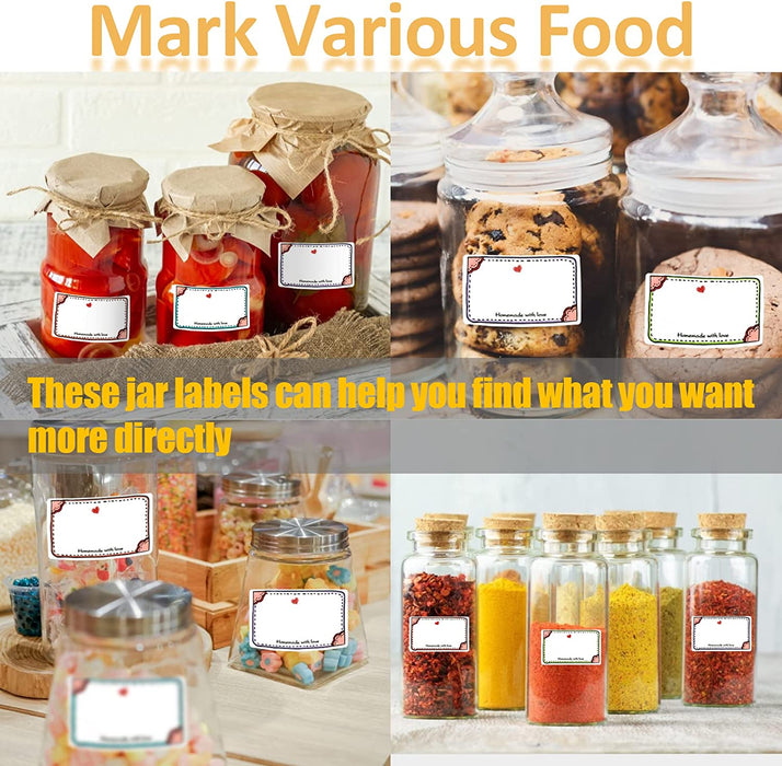 Marmeladen Etiketten - Vaktop 540 Stück Etiketten Selbstklebend, Aufkleber zum Beschriften, Etiketten zum Beschriften, Marmeladengläser - für Gläser