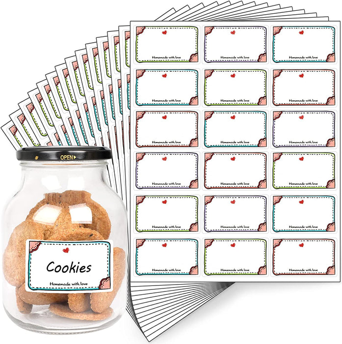 Marmeladen Etiketten - Vaktop 540 Stück Etiketten Selbstklebend, Aufkleber zum Beschriften, Etiketten zum Beschriften, Marmeladengläser - für Gläser