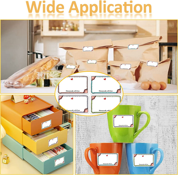 Marmeladen Etiketten - Vaktop 540 Stück Etiketten Selbstklebend, Aufkleber zum Beschriften, Etiketten zum Beschriften, Marmeladengläser - für Gläser