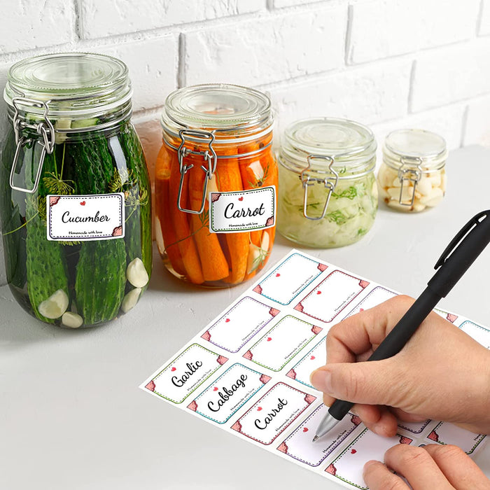 Marmeladen Etiketten - Vaktop 540 Stück Etiketten Selbstklebend, Aufkleber zum Beschriften, Etiketten zum Beschriften, Marmeladengläser - für Gläser