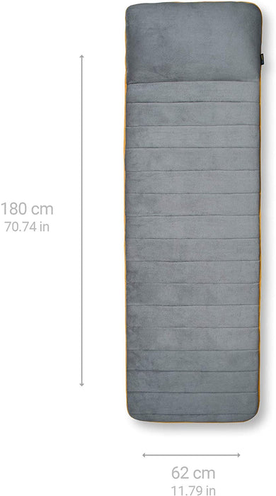 Massagematte elektrisch, Ganzkörper, 5 Programme, 4 Massagezonen, Wärmefunktion, Massageauflage mit Fleece-Bezug, Massageliege mit 2 Intensitäten 