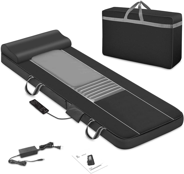 Massagematte mit Wärmefunktion, Shiatsu-Rückenmassagegerät und 10 Vibrationsmotoren, elektrisches Ganzkörpermassagematte, Massagegerät für Nacken