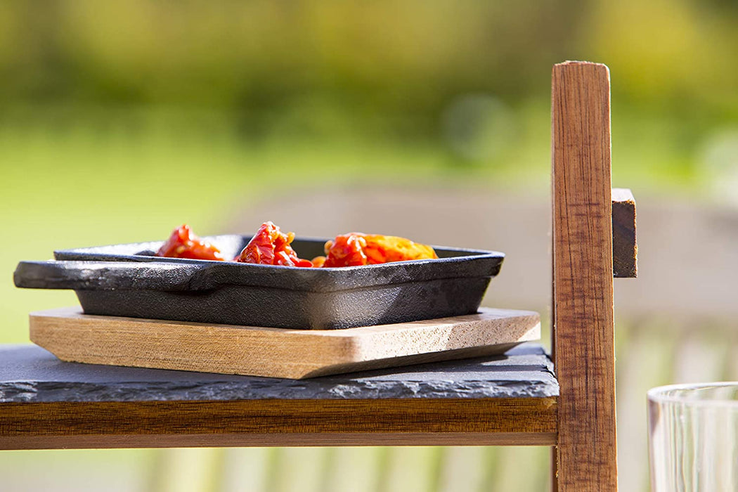 Mehrstufige Servierplatten in Geschenkschachtel, Akazienholz, 40 x 30 x 25 cm