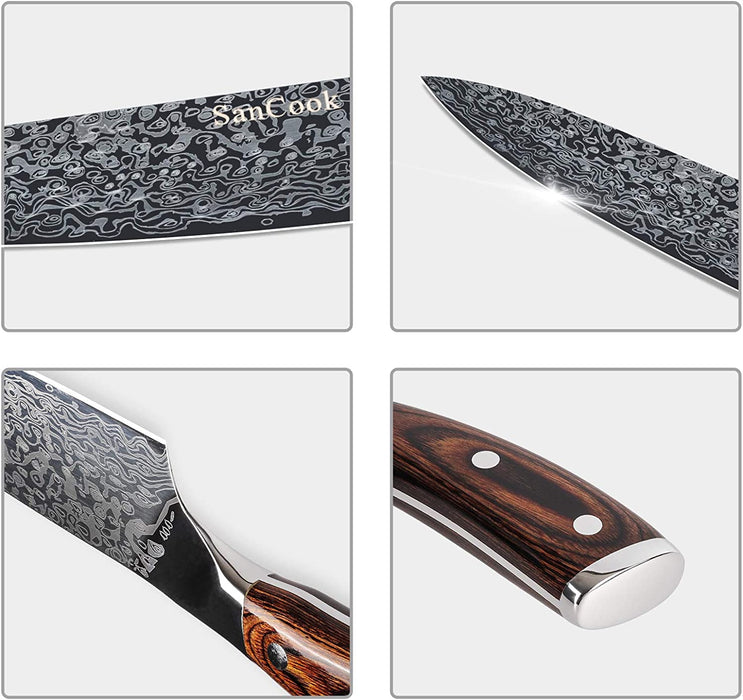 Messer Küchenmesser Kochmesser 20cm Profi Chefmesser Gemüsemesser Allzweckmesser aus Hochwertigem Carbon Deutsch EN1. 4116 Edelstahl