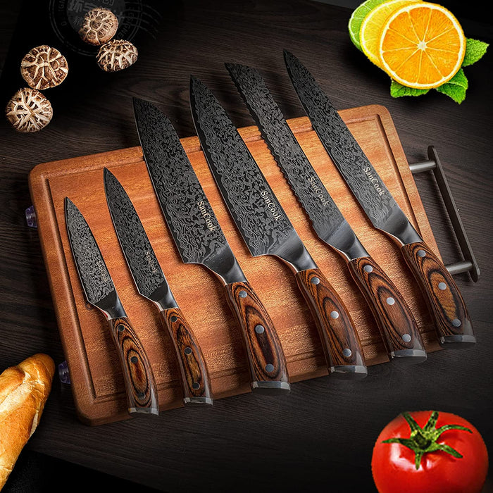 Messer Küchenmesser Kochmesser 20cm Profi Chefmesser Gemüsemesser Allzweckmesser aus Hochwertigem Carbon Deutsch EN1. 4116 Edelstahl