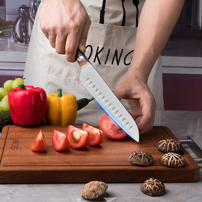 Messer Küchenmesser Profi Kochmesser 17.7cm Gemüsemesser Allzweckmesser,SanCook japanisches Chefmesser Sushi Messer aus Hochwertigem Carbon