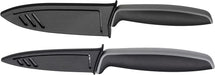 Messerset 2-teilig TOUCH schwarz 2 Messer Küchenmesser mit Schutzhülle antihaftbeschichtet Kochmesser Allzweckmesser