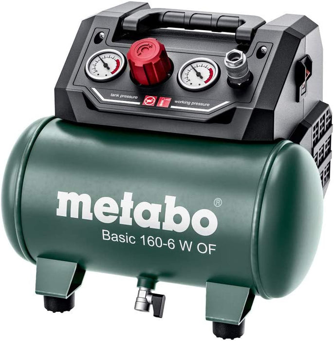 Metabo Kompressor Basic (Kessel 6 l, Max. Druck 8 bar, Ansaugleistung 160 l/min, Füllleistung 65 l/min, Max. Drehzahl 3500 /min, kompaktes Design) 
