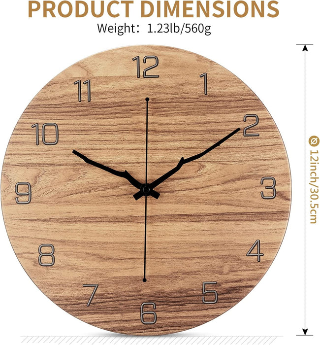 Metall Wanduhr, 30cm Wanduhr Groß, Wanduhr Ohne Tickgeräusche, Wanduhr Modern Wanduhren Vintage, Uhr Wand für Wohnzimmer, Schlafzimmer, Küche