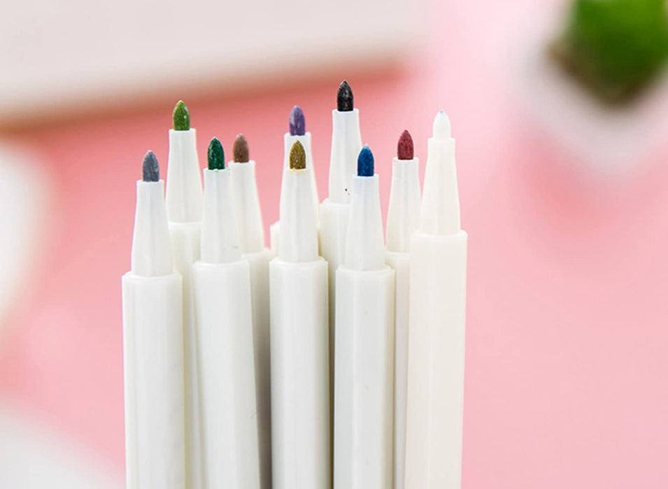 Metallic Marker Pens, 10 Farben Metallic Stifte, 1mm Feine Maker Stift für Fotoalbum Schwarze Seiten, Gästebuch Hochzeit, Bullet Journal, Fotobuch