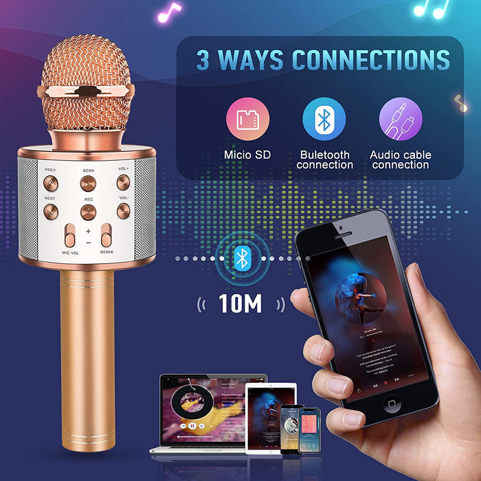 Mikrofon Kinder, Weihnachten Geschenke für Kinder Spielzeug Junge 4-12 Jahre Kinder Spielzeug ab 5-11 Jahren, Tragbares Karaoke Mikrofon 