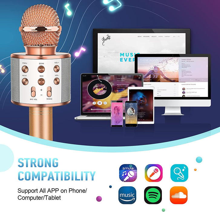 Mikrofon Kinder, Weihnachten Geschenke für Kinder Spielzeug Junge 4-12 Jahre Kinder Spielzeug ab 5-11 Jahren, Tragbares Karaoke Mikrofon 