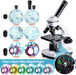 Mikroskop 100X-2000X für Kinder Studenten Erwachsene, mit Objektträger Set, Professionelle Mikroskope für Schullabor Zuhause Biologische Bildung