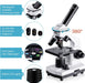 Mikroskop 100X-2000X für Kinder Studenten Erwachsene, mit Objektträger Set, Professionelle Mikroskope für Schullabor Zuhause Biologische Bildung