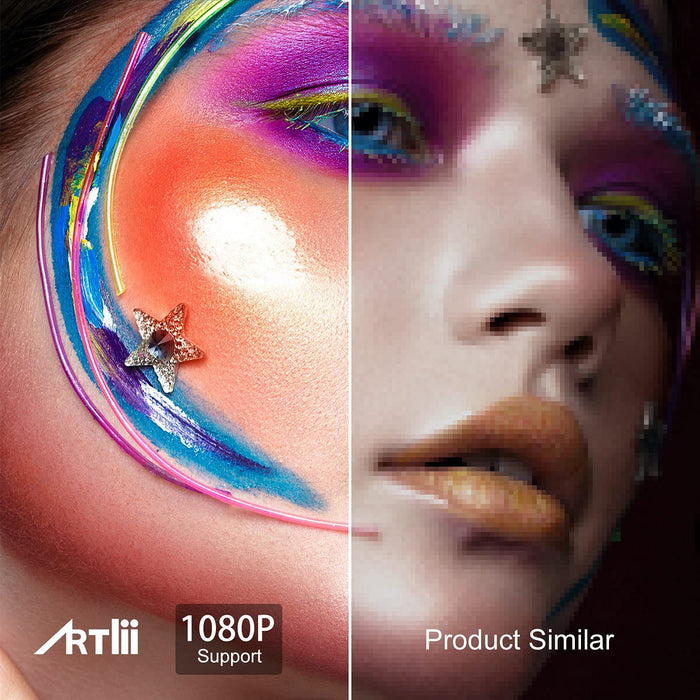 Mini Beamer WLAN Bluetooth - WiFi Beamer Wireless LED Beamer 300” Unterstützt 1080p Full HD Mini Projektor, Kompatibel mit PS4, X-Box, TV Stick Laptop iOS/Android Smartphone Projektor