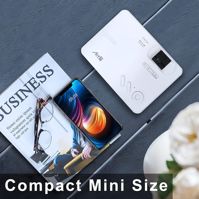 Mini Beamer WLAN Bluetooth - WiFi Beamer Wireless LED Beamer 300” Unterstützt 1080p Full HD Mini Projektor, Kompatibel mit PS4, X-Box, TV Stick Laptop iOS/Android Smartphone Projektor