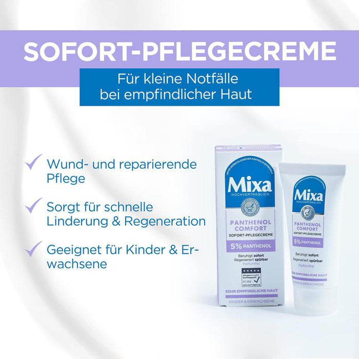 Sofort Pflegecreme für empfindliche und irritierte Haut, Wundheilcreme gegen Rötungen und extreme Trockenheit, Mit Panthenol, Panthenol Comfort, 50 ml