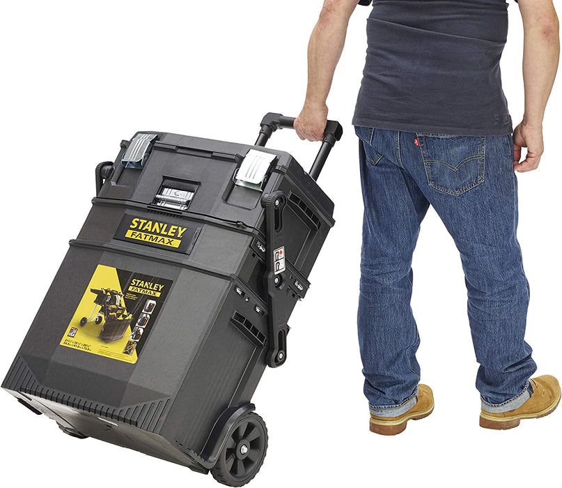 Mobile Arbeitsstation (54,9 x 73,3 x 41,3 cm, Schwerlasträder, automatische Sicherheitsverriegelung, einfahrbarer Teleskopgriff, seitliche Handgriffe)