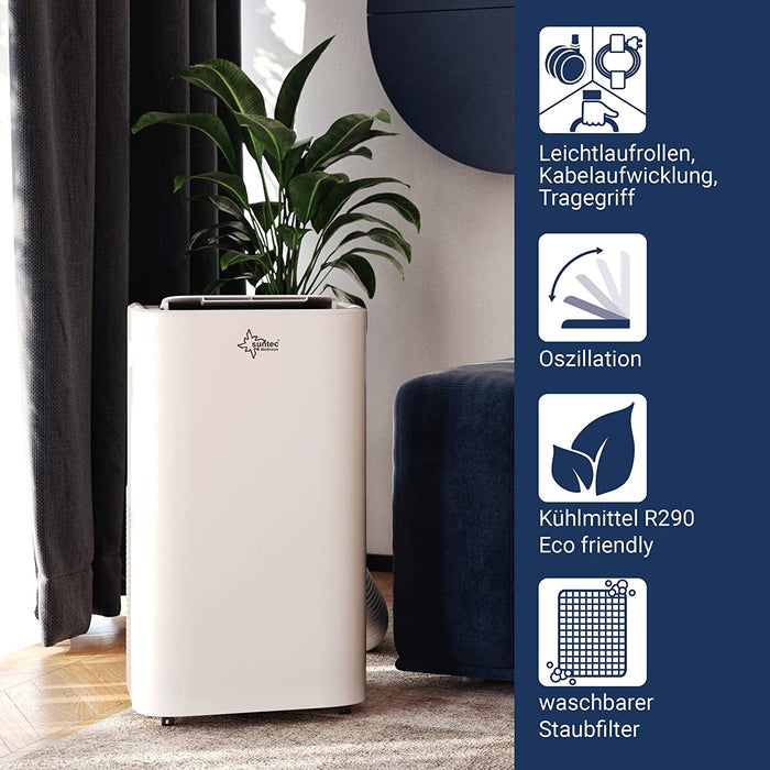 Mobiles Klimagerät Impuls 3.5 Eco R290 – Klimaanlage mobil mit Abluftschlauch – Kühler und Entfeuchter für Räume bis 60 qm