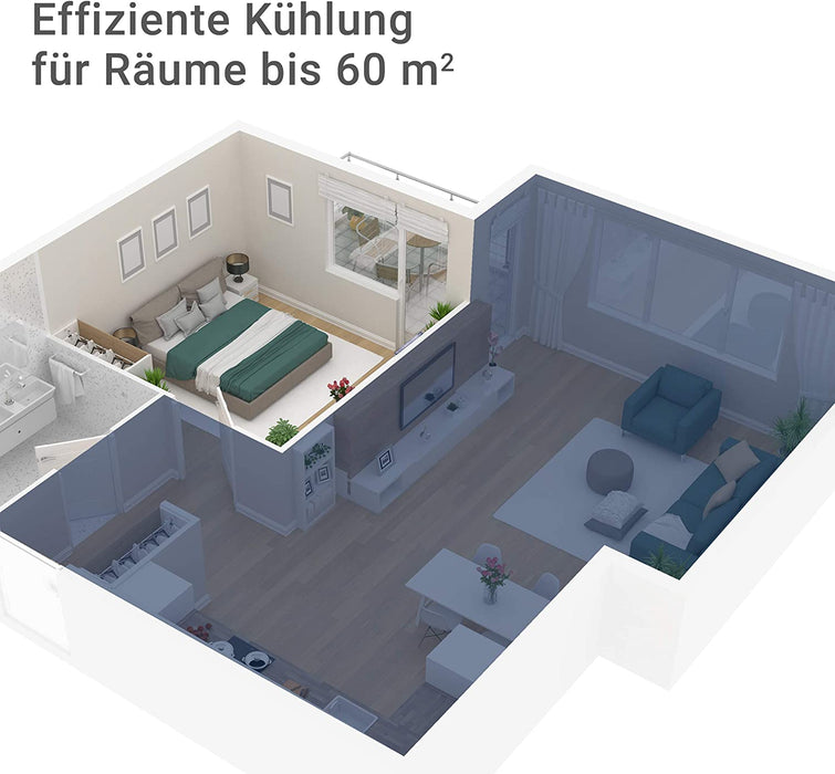 Mobiles Klimagerät Impuls 3.5 Eco R290 – Klimaanlage mobil mit Abluftschlauch – Kühler und Entfeuchter für Räume bis 60 qm