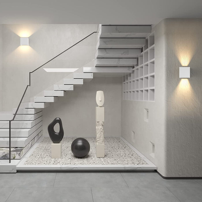 Modernes Up&Down Außenwandleuchte,12W Wandleuchte,IP65 Wasserdichtes Gehäuse aus Aluminium Wohnzimmer Schlafzimmer Nachtlicht,100mm,warmweiß