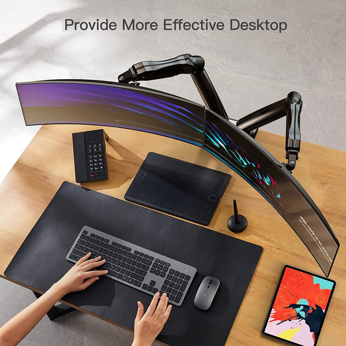 Monitor Halterung 2 Monitore für 13 bis 27 Zoll Bildschirme, Bildschirmhalterung 2 Monitore, Gasdruckfeder Arm Monitorhalterung 2 Monitore - 360° 