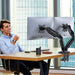 Monitor Halterung 2 Monitore für 13 bis 27 Zoll Bildschirme, Bildschirmhalterung 2 Monitore, Gasdruckfeder Arm Monitorhalterung 2 Monitore - 360° 