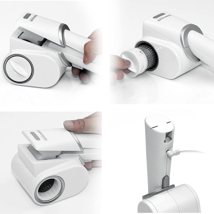 Multi Reibe MR 6 - herausnehmbare Reibetrommel aus Edelstahl, für Hartkäse, Nüsse, Schokolade & mehr, Power-Akku, weiß, 24,5 x 11,5 x 9 cm