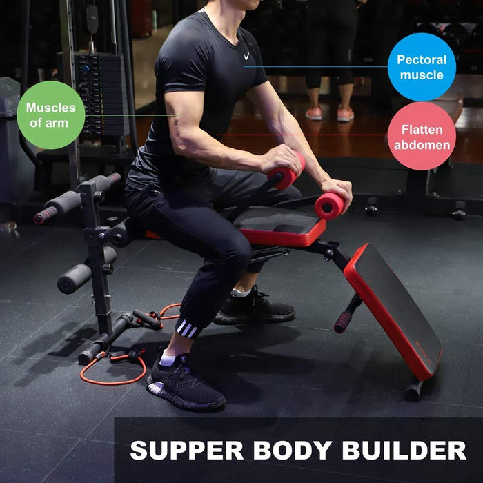 Multifunktions-verstellbare Sitzbank ， Klappbares AB Abdominal Crunch-Übungsbrett, Schrägbank für das Bauchmuskeltraining, für das Heimgymnastik