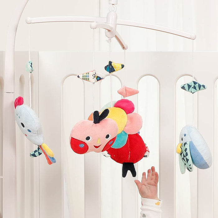Musik-Mobile COLOR Friends – Mobile mit sanfter Melodie "Träumerei" und süßen Figuren – Mit Bett-Befestigung – Für Babys von 0-5 Monaten 