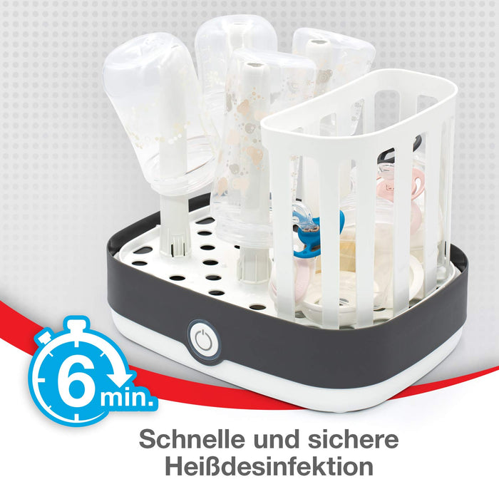 NUK Vario Express Dampf-Sterilisator Modular für bis zu 6 Babyflaschen, Sauger & Zubehör oder Milchpumpe, 1 Stück 