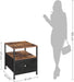 Nachttisch, Nachtkommode, Beistelltisch, zur Aufbewahrung, mit Schublade, 2 Ablagen, Industriestil, für Wohnzimmer, Schlafzimmer, vintagebraun-schwarz