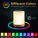 Nachttischlampe, LED Nachttischlampe Touch Dimmbar mit 10 Farben und 4 Modi, Holzmaserung Nachtlicht USB Aufladbar, Tischlampe mit Timing Funktion 
